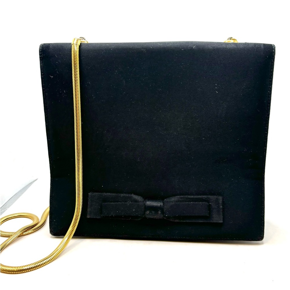 Miss Lewis Vintage Black Satin Evening